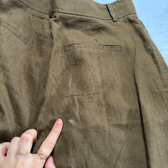 Everlane Way High Drape Linen Pant Cocoa 8 - Picture 4 of 6